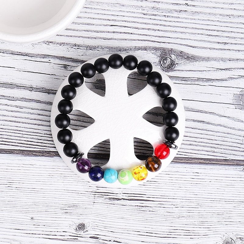 Hematite Chakra Bracelet Set - Inspire Wellness & Health - Buddha & Karma