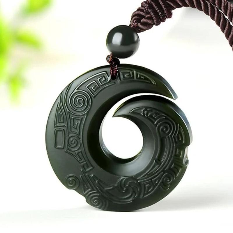 Hetian Jade Pendant Manifesting Necklace - Buddha & Karma