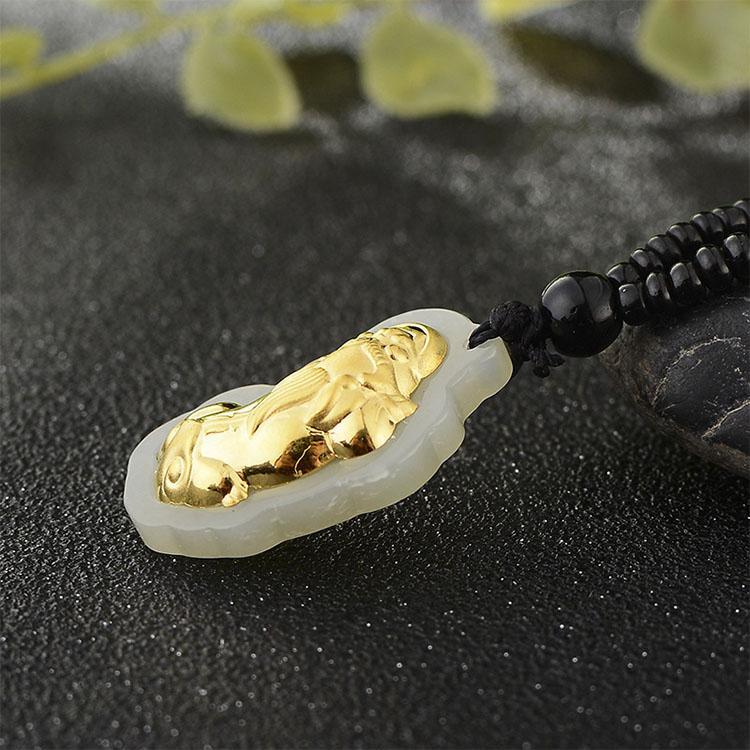 Hetian Jade Pixiu Necklace - Manifest Abundance - Buddha & Karma