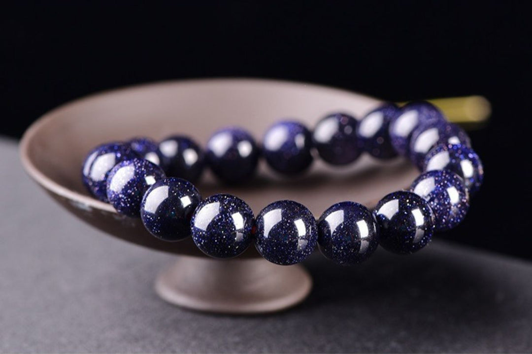 Blue Sandstone Bracelet - Intention Amplifier - Buddha & Karma