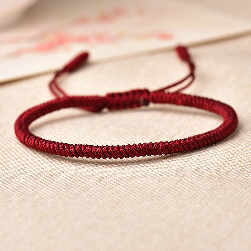 Tibetan Buddhist Knot Lucky Rope Bracelet - Buddha & Karma