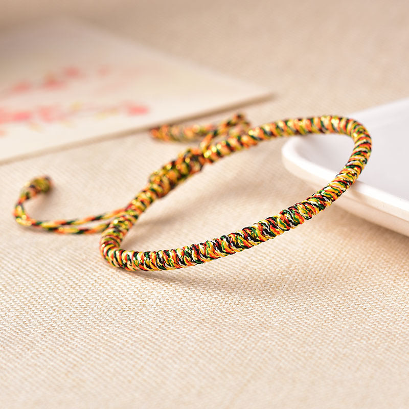 Tibetan Buddhist Knot Lucky Rope Bracelet - Buddha & Karma