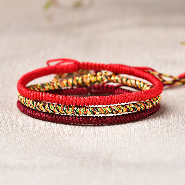 Tibetan Buddhist Knot Lucky Rope Bracelet - Buddha & Karma