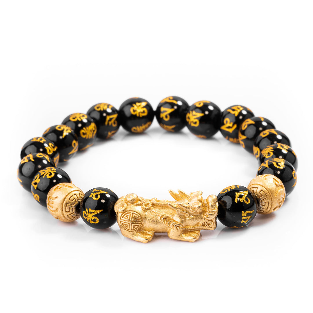 Feng Shui Bracelet - Pixiu Black Obsidian Bracelet for Wealth - Buddha & Karma