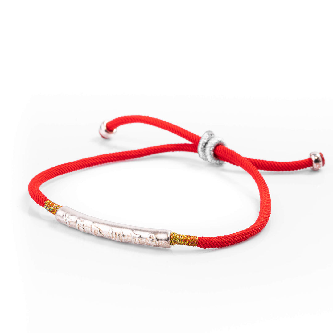 Tibetan Red String Bracelet - Buddhist Lucky Charm - Buddha & Karma