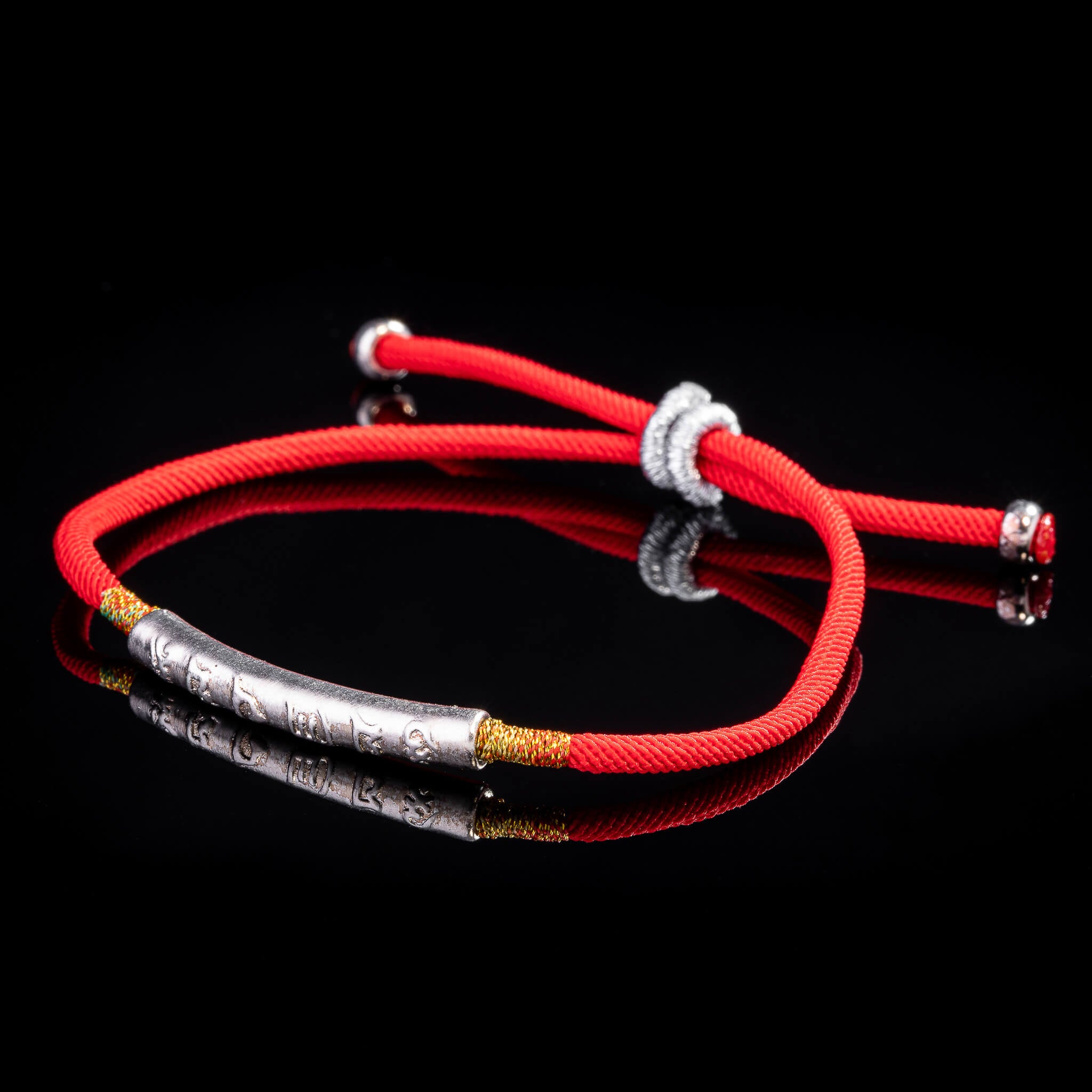 Tibetan Red String Bracelet - Buddhist Lucky Charm - Buddha & Karma