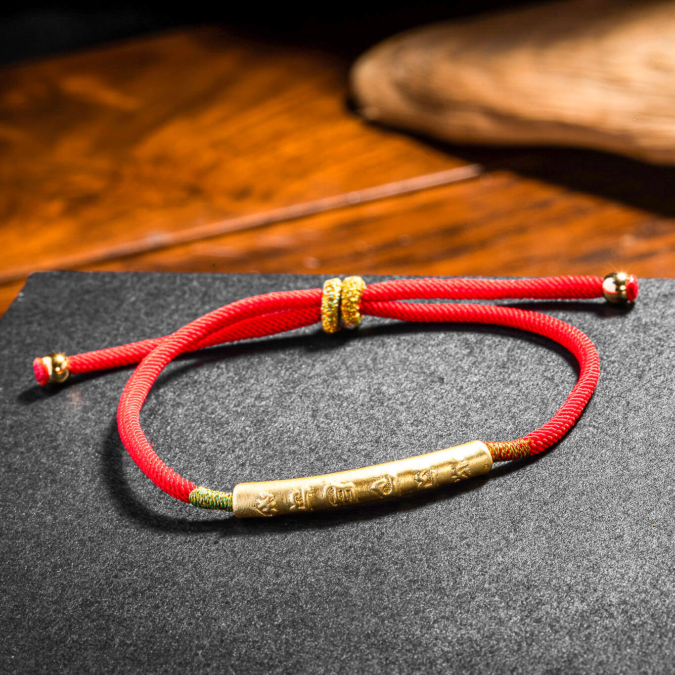 Tibetan Red String Bracelet - Buddhist Lucky Charm - Buddha & Karma