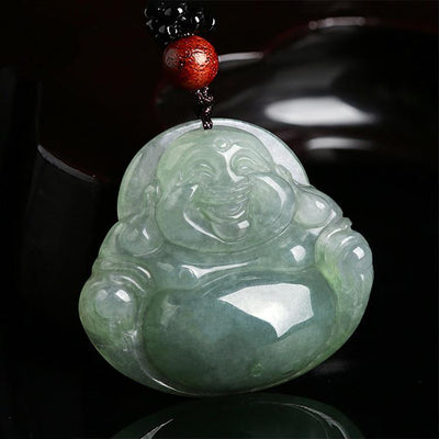 Jade Laughing Buddha Necklace - Promote Happiness & Good Luck – Buddha ...