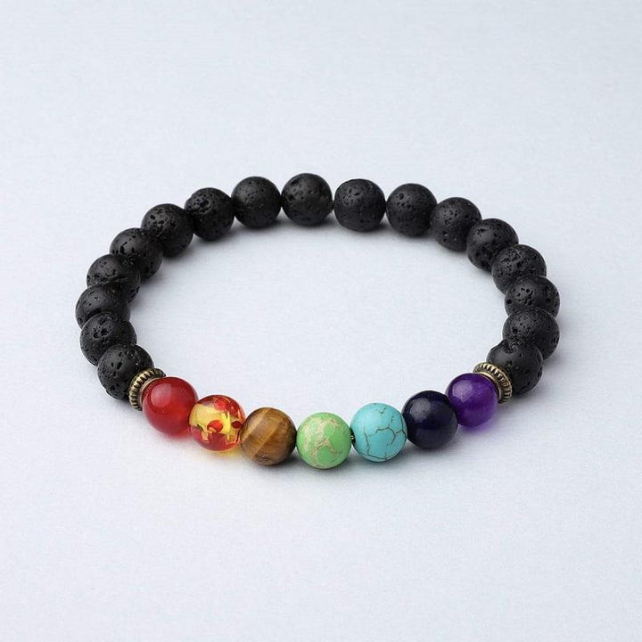 7 Chakra Lava Stone Bracelet - Essential Oil Diffuser - Buddha & Karma