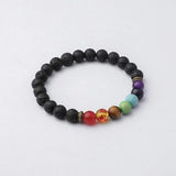 7 Chakra Lava Stone Bracelet - Essential Oil Diffuser - Buddha & Karma