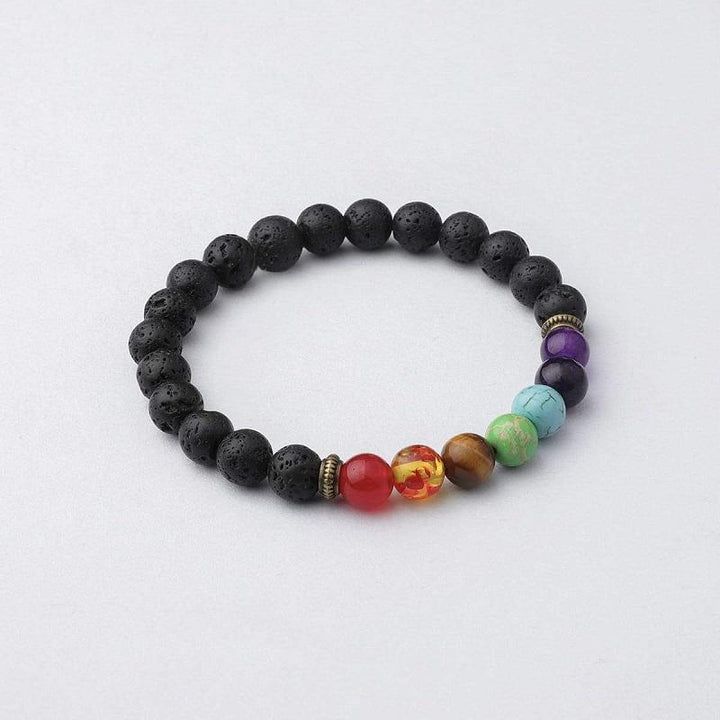 7 Chakra Lava Stone Bracelet - Essential Oil Diffuser - Buddha & Karma