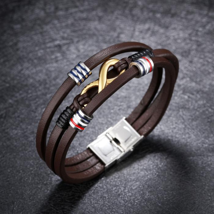 Leather Infinity Bracelet - Infinite Possibilities - Buddha & Karma