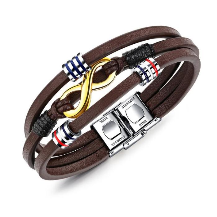 Leather Infinity Bracelet - Infinite Possibilities - Buddha & Karma