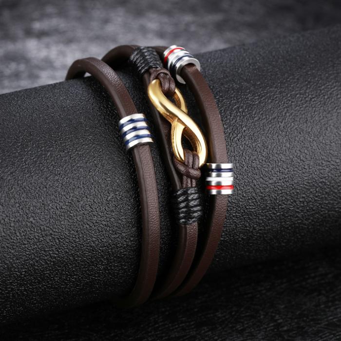 Leather Infinity Bracelet - Infinite Possibilities - Buddha & Karma