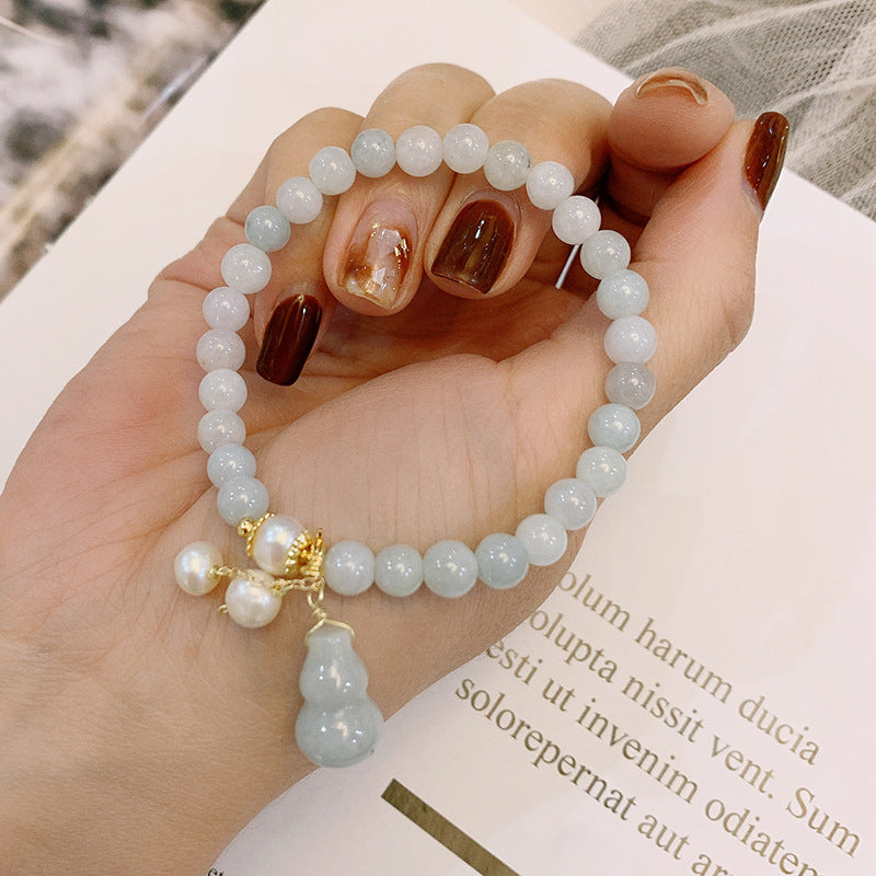 Light Green Jade Wu Lou Amulet Bracelet - Buddha & Karma