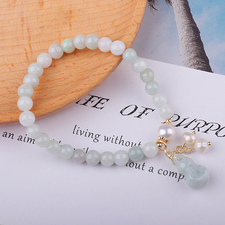 Light Green Jade Wu Lou Amulet Bracelet - Buddha & Karma