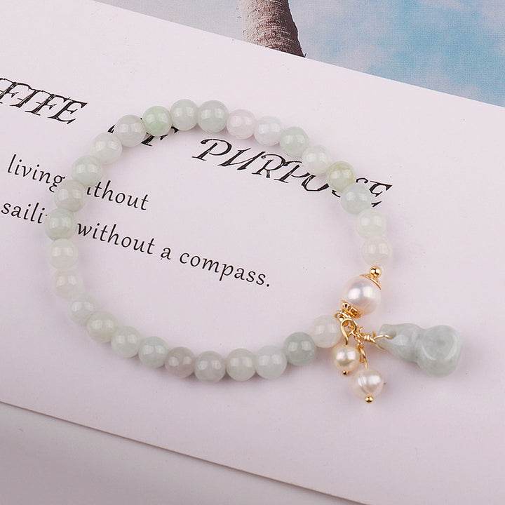 Light Green Jade Wu Lou Amulet Bracelet - Buddha & Karma