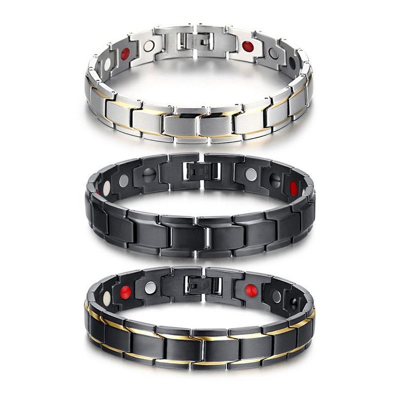 Magnetic Therapy Bracelets - Black, Silver, Gold - Buddha & Karma