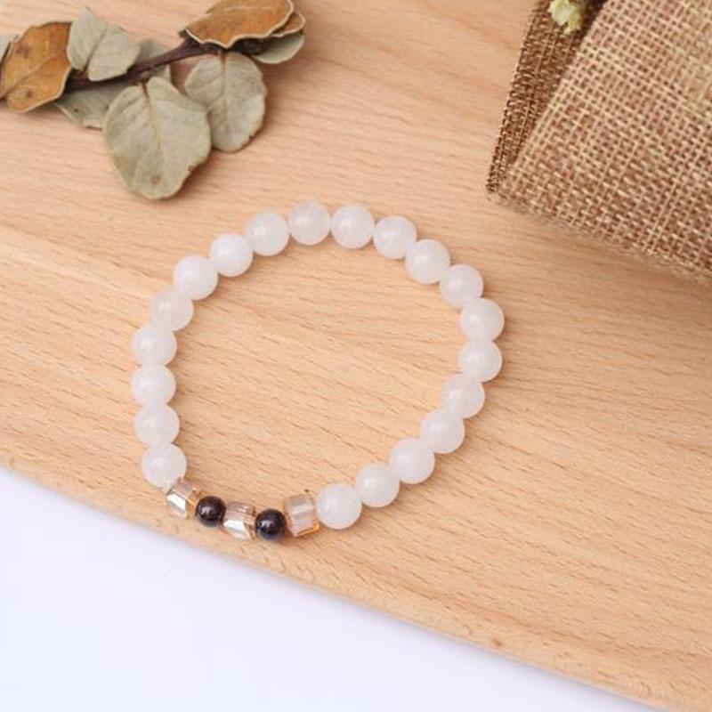 White Chalcedony Positivity Bracelet - Positivity & Harmony - Buddha & Karma