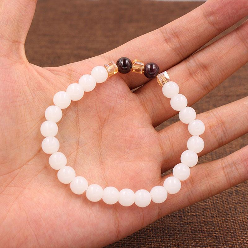 White Chalcedony Positivity Bracelet - Positivity & Harmony - Buddha & Karma