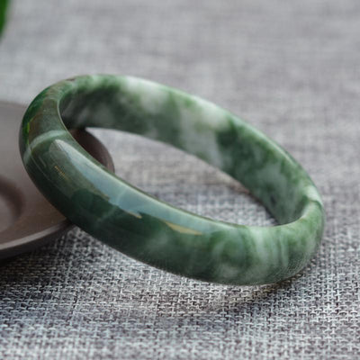Pure Jade Bangle Bracelet - Healing & Protecting - Buddha & Karma