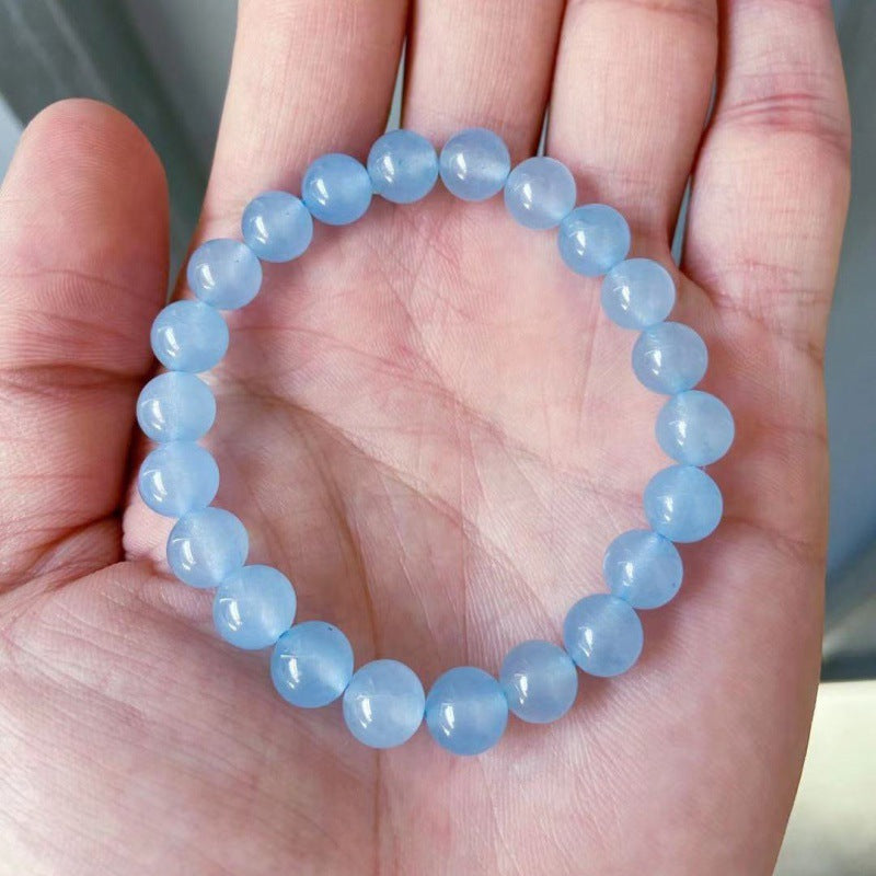 Blue Aquamarine Calming Bracelet - Grounding & Soothing - Buddha & Karma