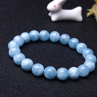Blue Aquamarine Calming Bracelet - Grounding & Soothing - Buddha & Karma