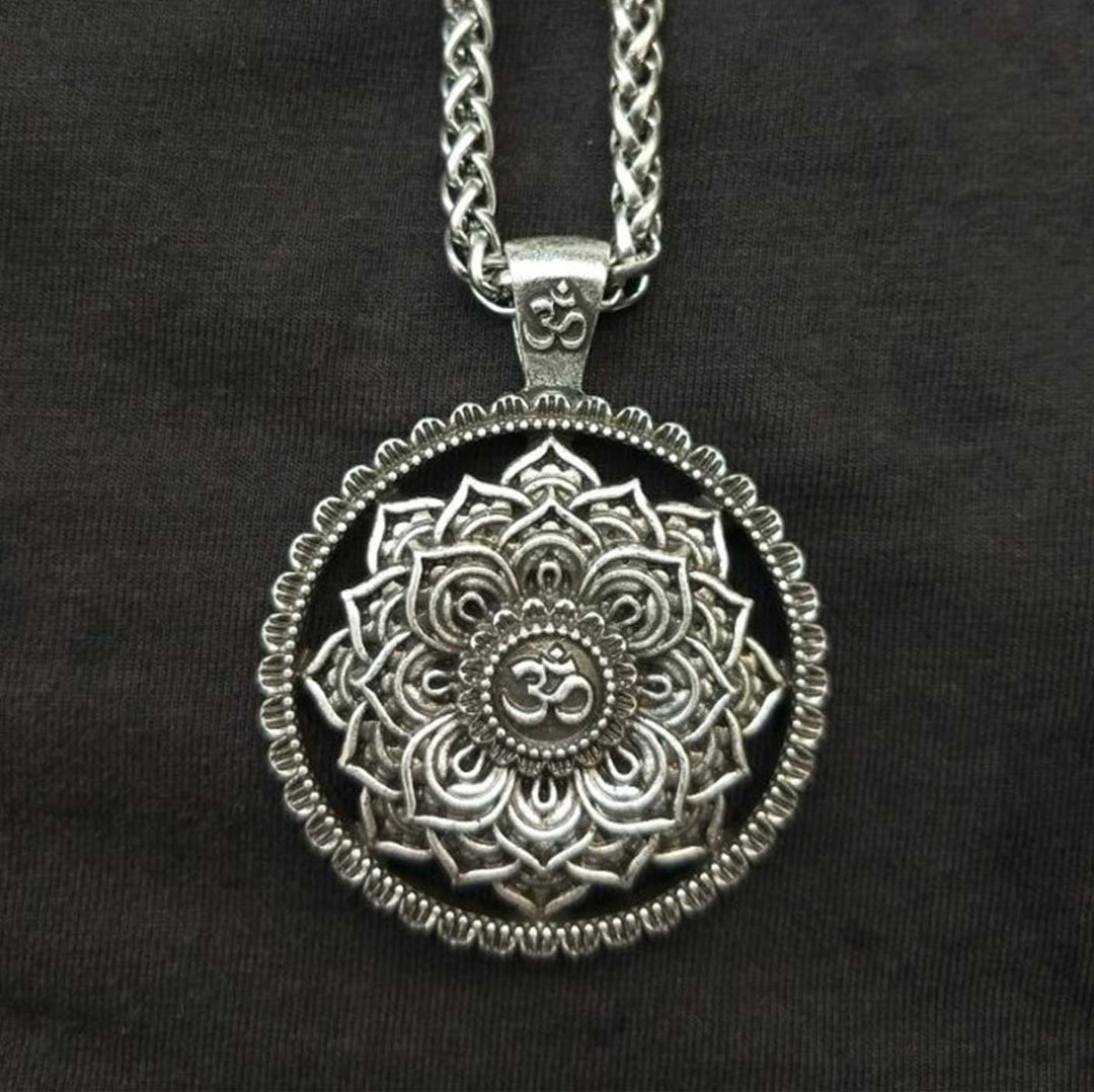 Om Lotus Mandala Necklace - Balance & Wisdom - Buddha & Karma