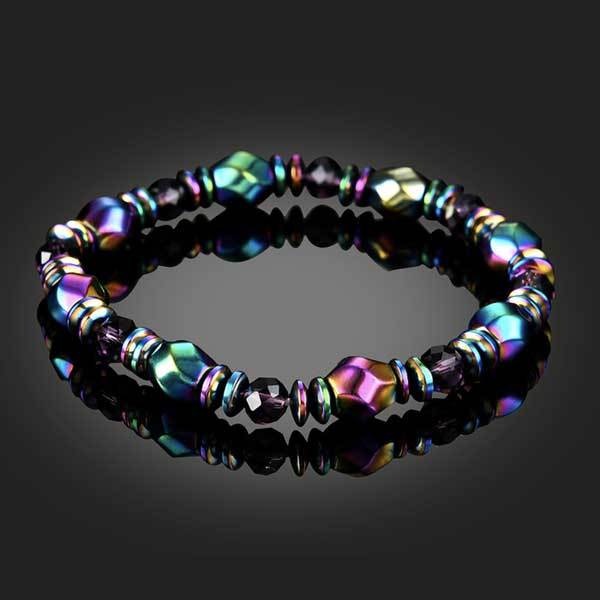 Rainbow Magnetic Hematite Wellness Bracelet - Buddha & Karma