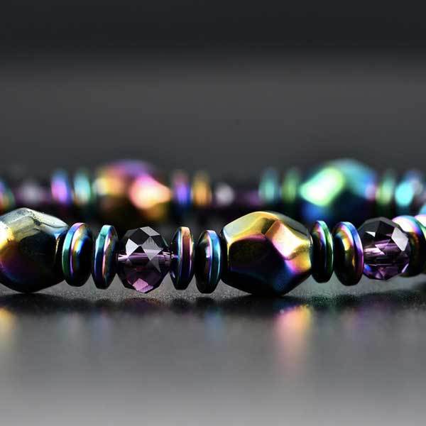 Rainbow Magnetic Hematite Wellness Bracelet - Buddha & Karma