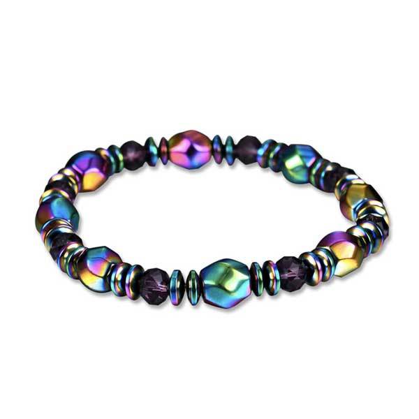 Rainbow Magnetic Hematite Wellness Bracelet - Buddha & Karma