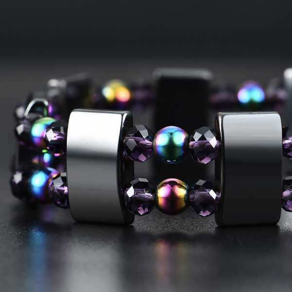 Rainbow Magnetic Hematite Wellness Bracelet - Buddha & Karma