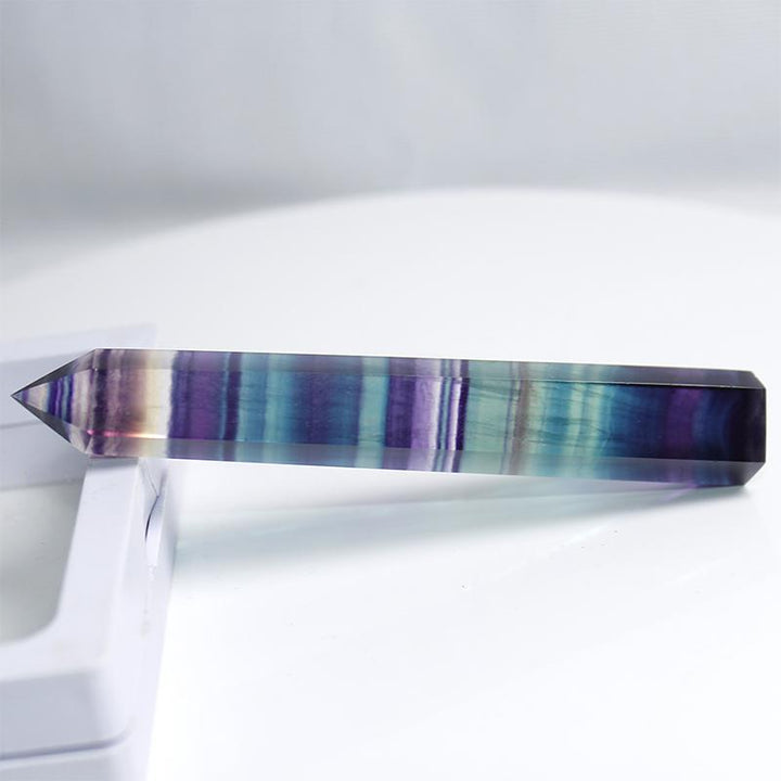 Rainbow Fluorite Wand - 7 Chakra Healing - Buddha & Karma