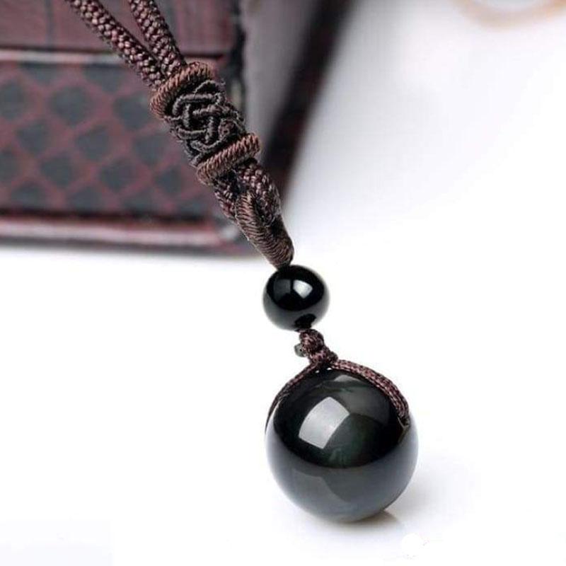 Rainbow Obsidian Necklace - Eye of Truth - Buddha & Karma