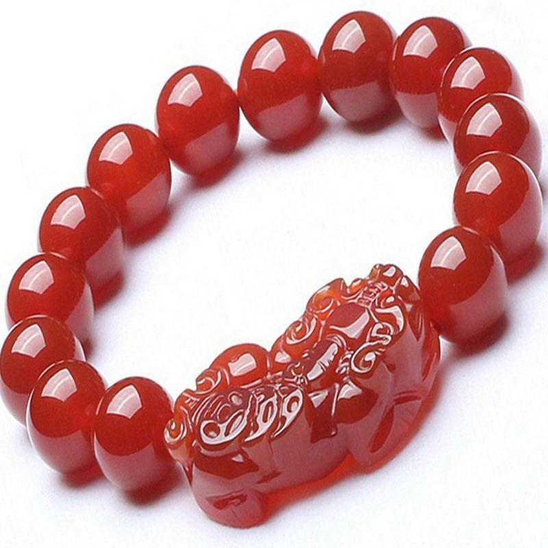 Red Agate Pixiu Bracelet - Preserve Wealth - Buddha & Karma