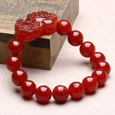 Red Agate Pixiu Bracelet - Preserve Wealth - Buddha & Karma