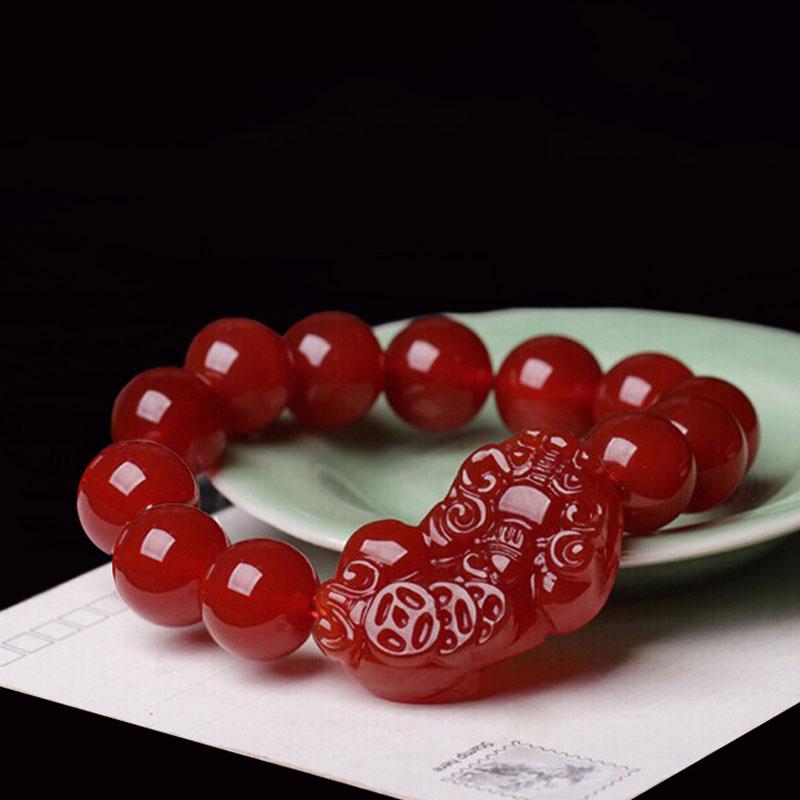 Red Agate Pixiu Bracelet - Preserve Wealth - Buddha & Karma