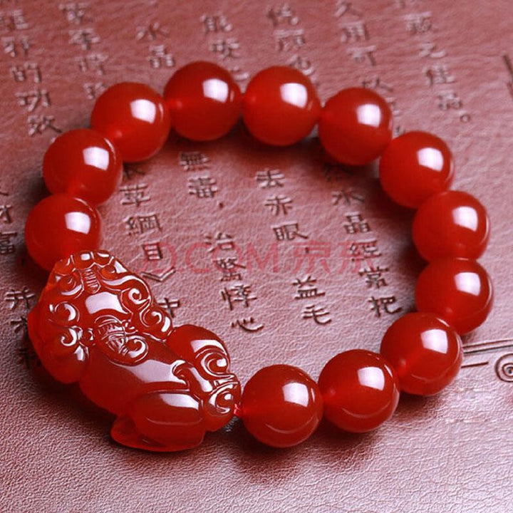 Red Agate Pixiu Bracelet - Preserve Wealth - Buddha & Karma