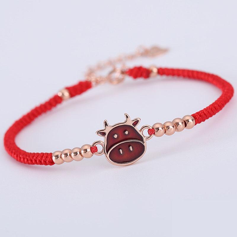 Little Rooster Chinese Zodiac Red String Bracelet (24K) – Lucky D