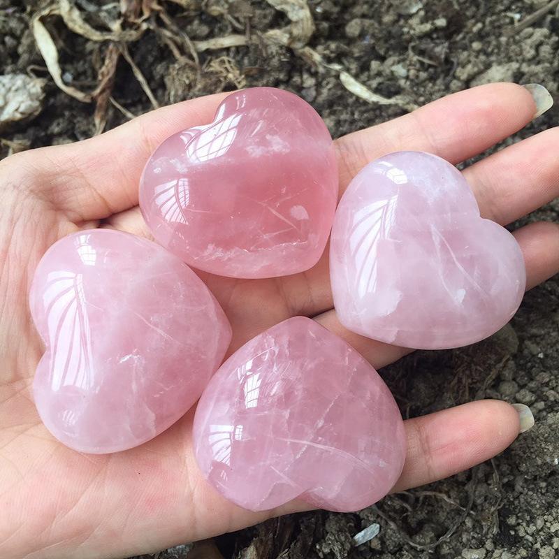 Rose Quartz Heart-Shaped Love Crystals - Love & Romance - Buddha & Karma