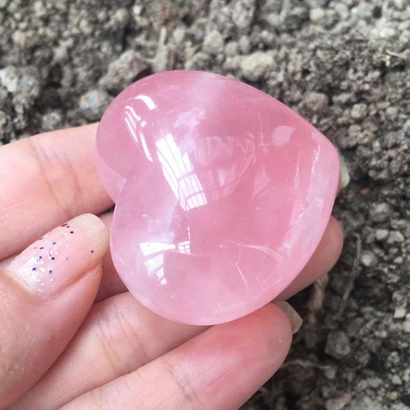 Rose Quartz Heart-Shaped Love Crystals - Love & Romance - Buddha & Karma