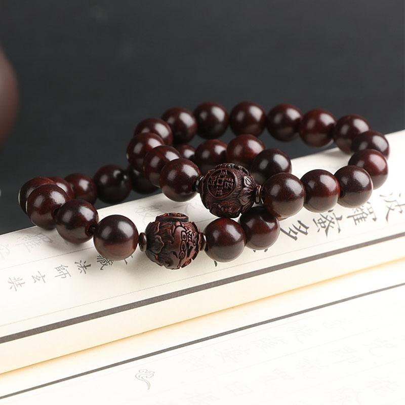 Sandalwood Bracelet Buddhist Meditation Beads - Peace & Concentration - Buddha & Karma