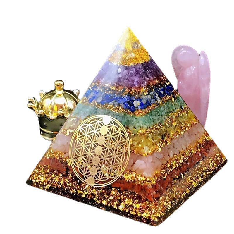 Seven Chakra Healing Orgone Pyramid - Buddha & Karma