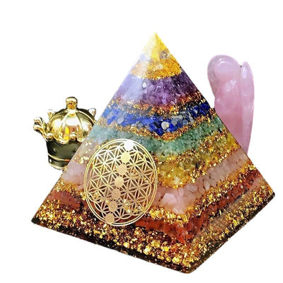 Seven Chakra Healing Orgone Pyramid - Buddha & Karma