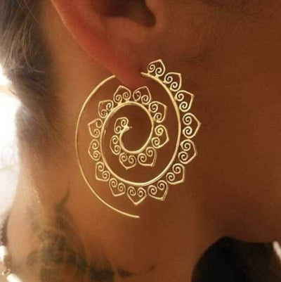 Spiral Hippie Hoops - Large Statement Earrings - Buddha & Karma