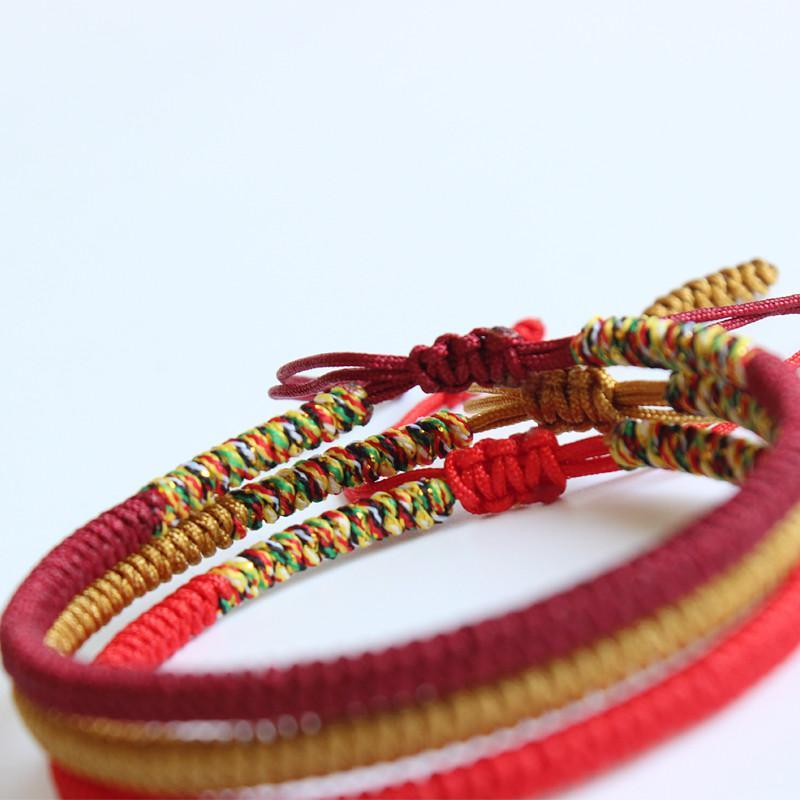 Tibetan Handmade Knot Bracelets - For Security - Buddha & Karma