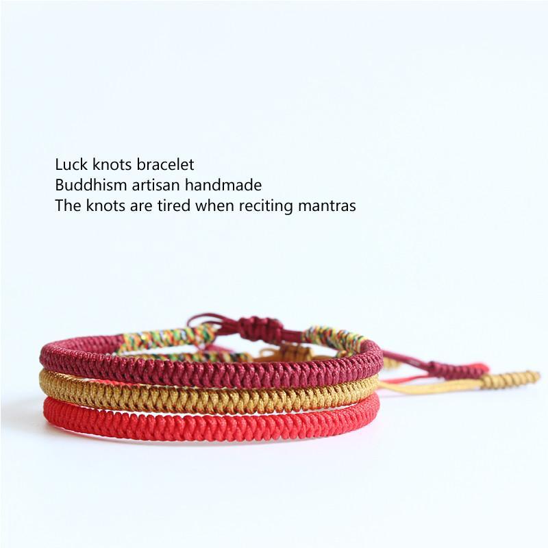 Tibetan Handmade Knot Bracelets - For Security - Buddha & Karma