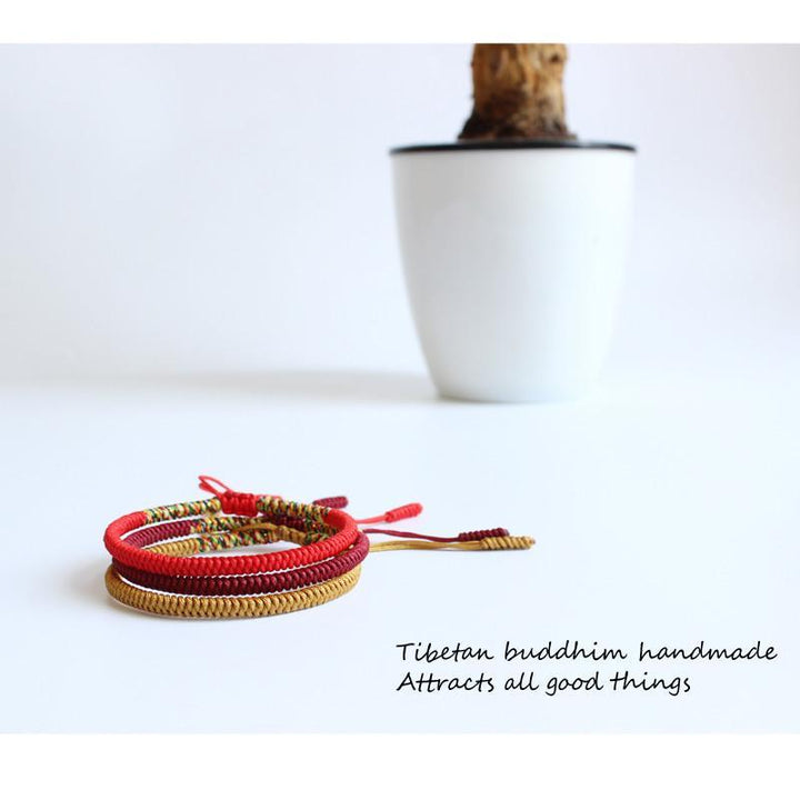 Tibetan Handmade Knot Bracelets - For Security - Buddha & Karma