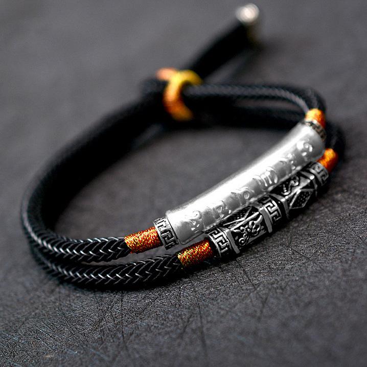 Tibetan Mantra Double Bracelet - For Luck & Protection - Buddha & Karma