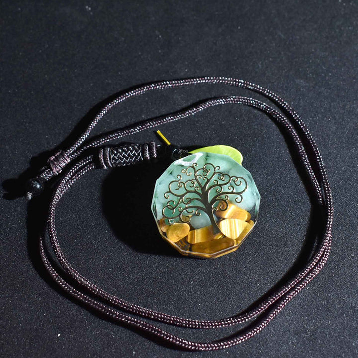 Tree of Life Orgonite Necklace - Energy Protection - Buddha & Karma